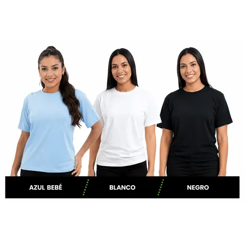 Pack Camisetas Unicolor Mujer