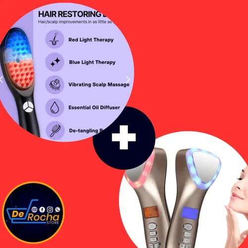 Combo Masajeador Facial Frío/Calor + Cepillo Capilar
