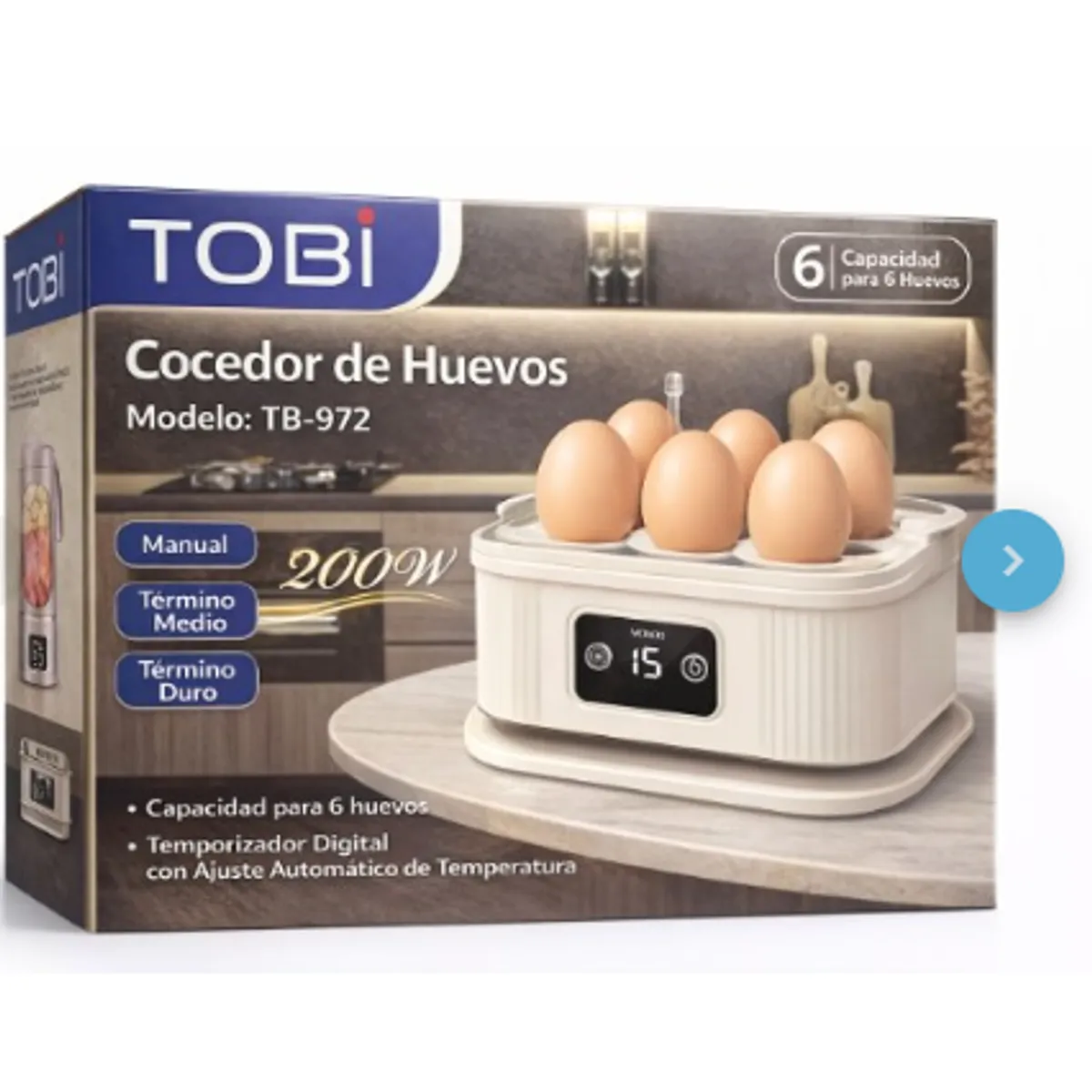 Hervidora Eléctrica de Huevos x6 Tobi