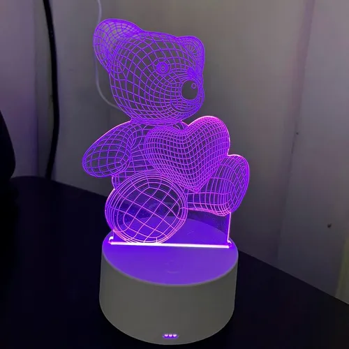 Lámpara LED 3D Acrílica Nocturna 7 Colores