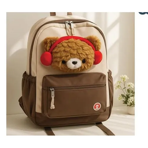 Morral Escolar con Aplique de Peluche